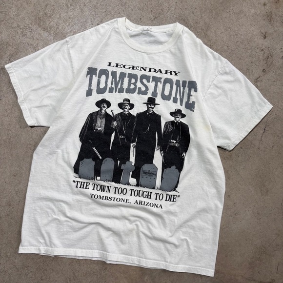 Vintage Y2K Legendary Tombstone Arizona T-Shirt The Town Too Tough To Die XL - Picture 1 of 7